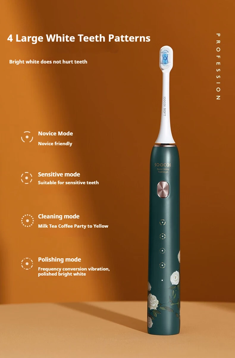 SOOCAS D5 Escova de dentes elétrica ultrassônica Sonic Escova de dentes atualizada tipo c rápida carregável adulto IPX7 à prova d'água
