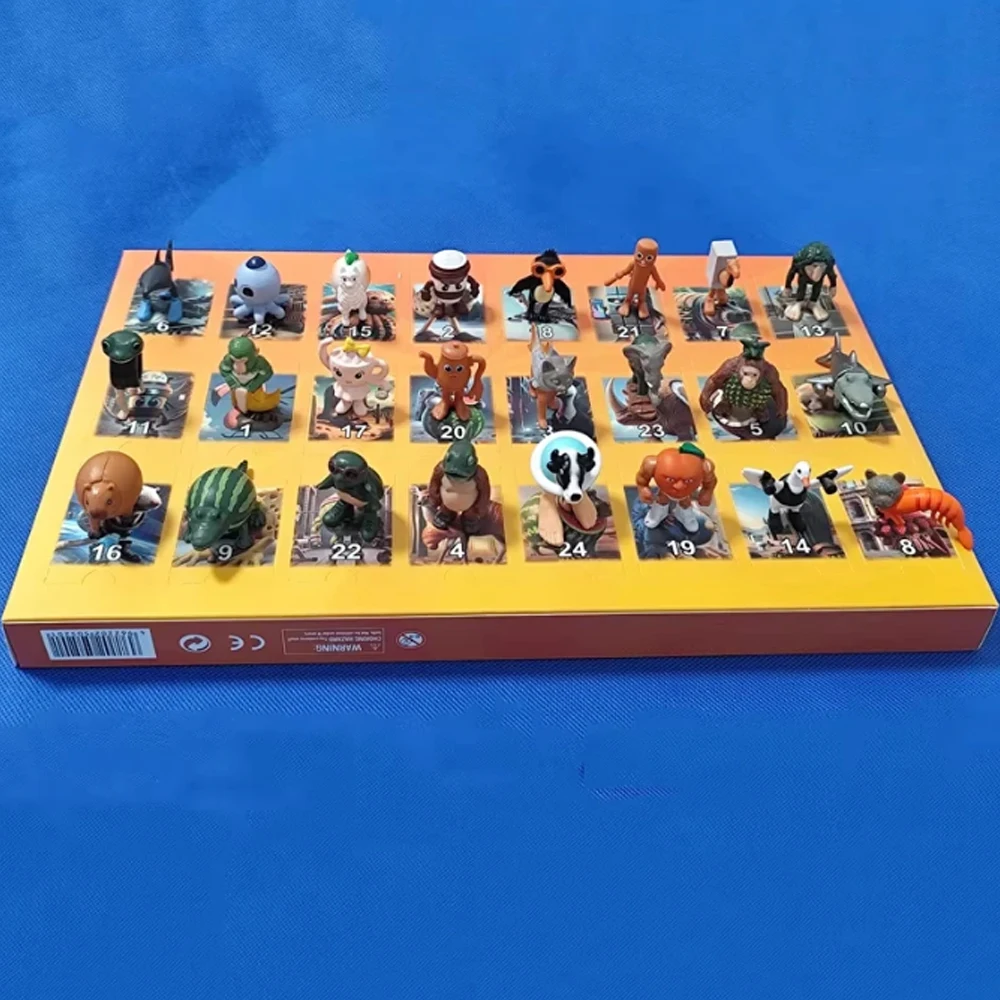 24 pz Italian Brainrot Tung Tung Sahur Serie Action Figures Set Tralalero Bombardino Crocodilo Shimpanzini Bananini Confezione Regalo