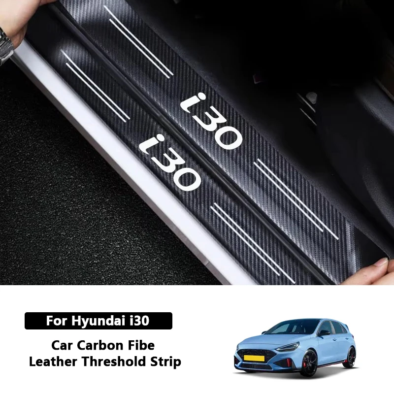 

4/5Pcs Car Door Sill Strip Styling Decorative Stickers Anti-Scratch Protection Decal For Hyundai i30 Auto Interior Accessories