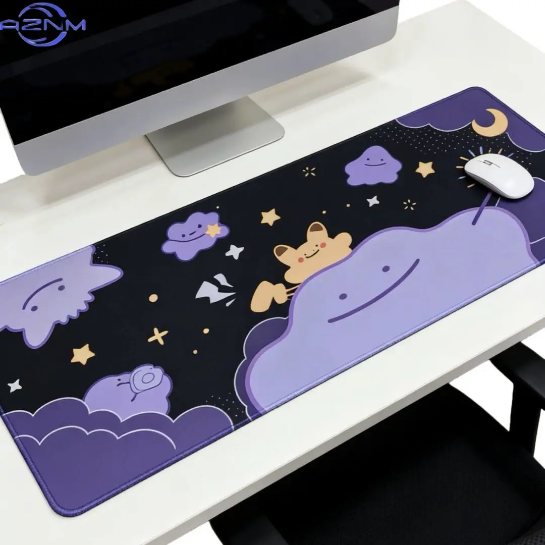 Purple Starry Night Cute Clouds Abstract Art Frog XXL Rubber Mouse Pad Esports Games Computer Keyboard Desktop Decoration