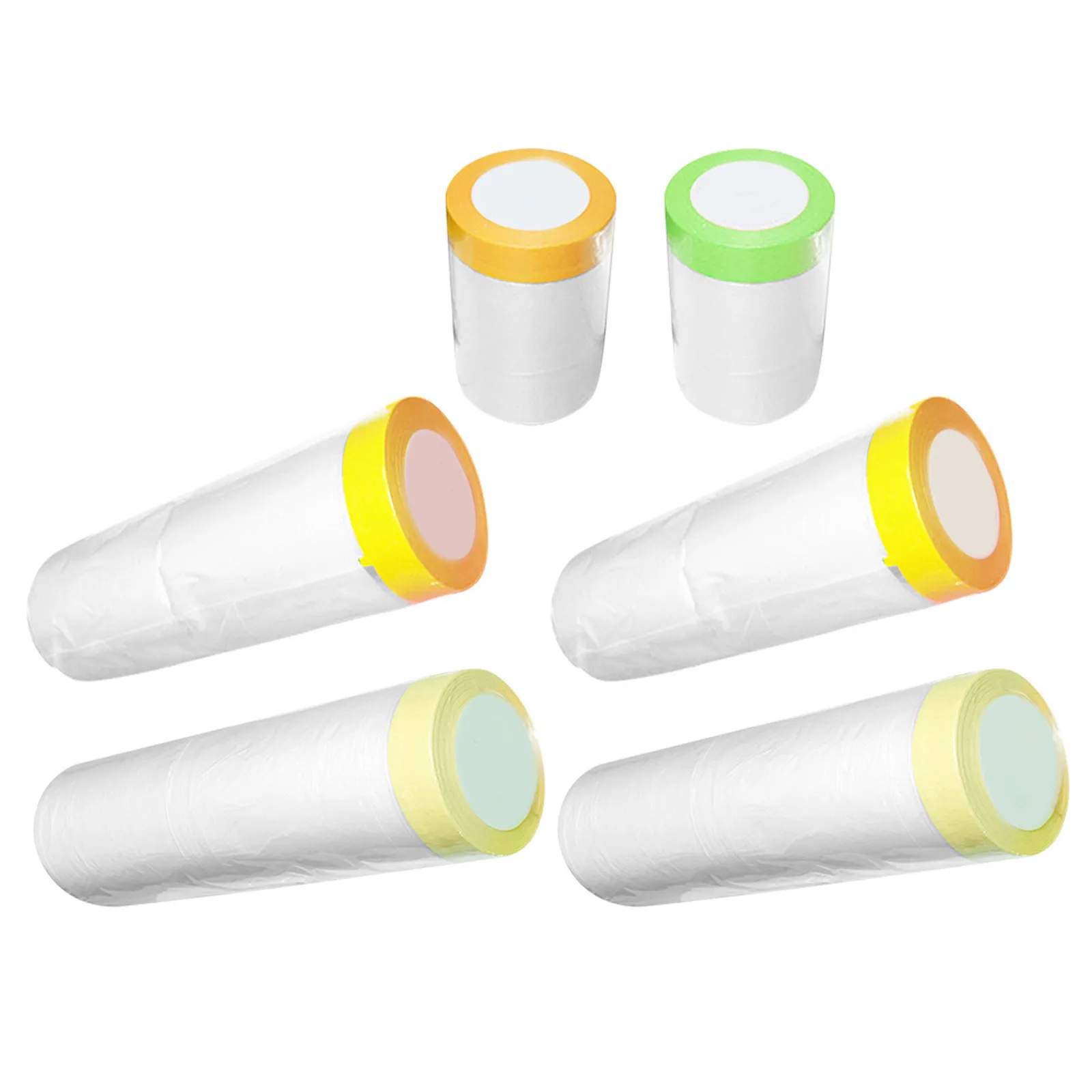 6 Rolls Masking Paper High Durability Automotive Painting Masking Film Pre-Taped Protective Film for Auto Body Covering