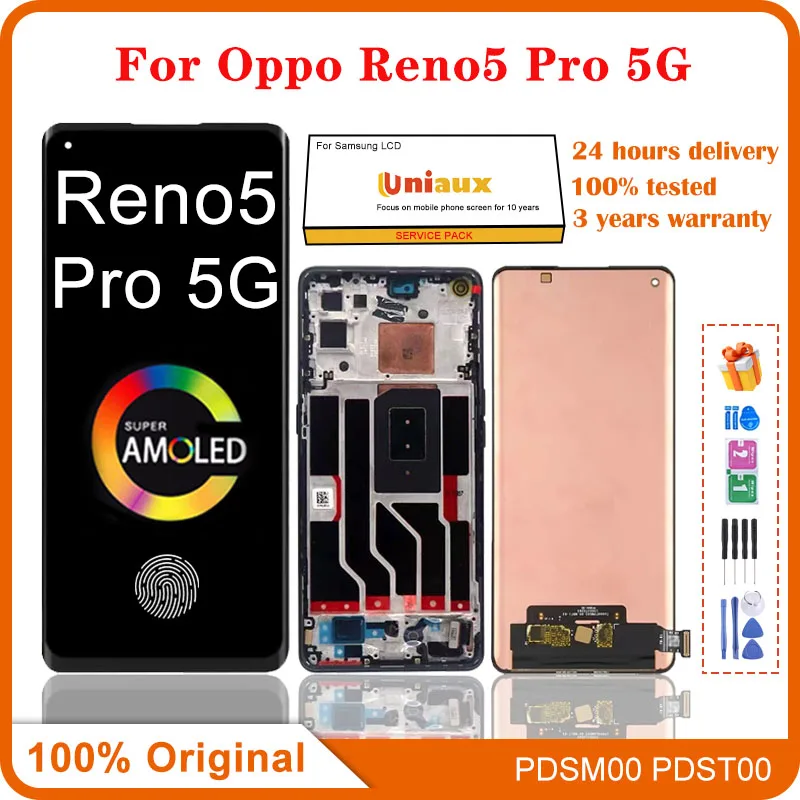 

6.55" Original Super AMOLED For OPPO Reno5 Pro 5G Display Touch Screen Digitizer