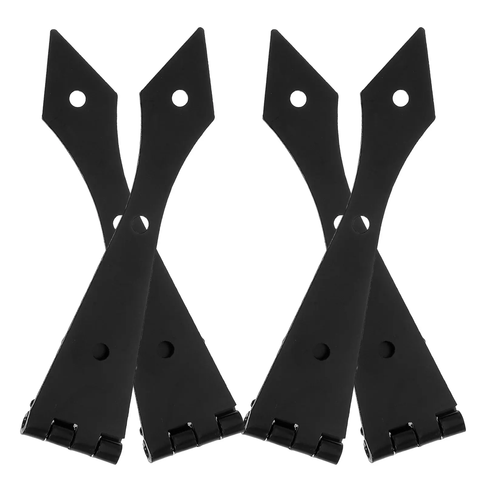 4Pcs Heavy Duty Barn Door Arrow Hinges Black Metal Strap Hinges Warehouse Door Hardware Decorative Wood Gates Wood Gate Hardware