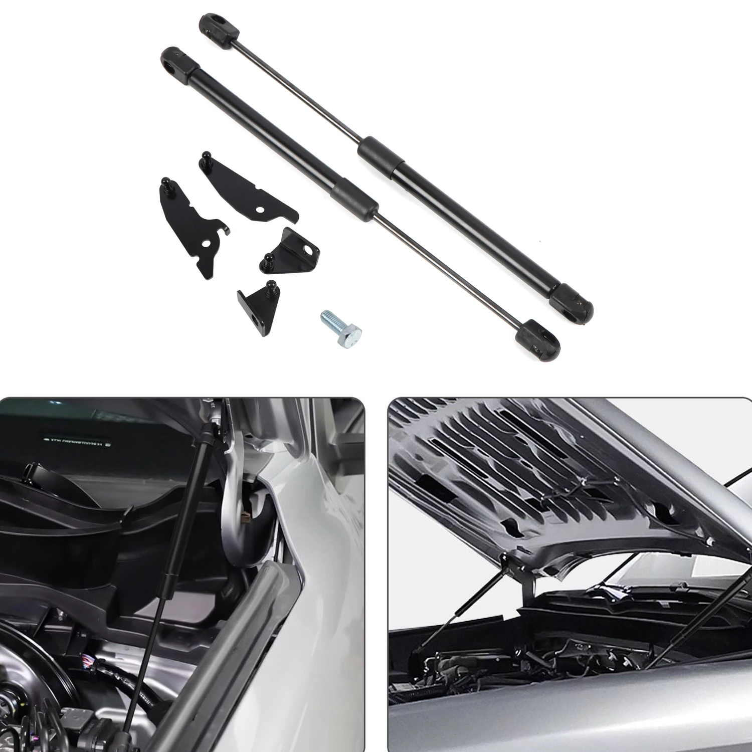 For Toyota Tacoma 2024 2025 Car-Styling Stainless Steel Front Bonnet Hood Strut Lift Support Bars Gas Spring Dampers Rod 2pcs