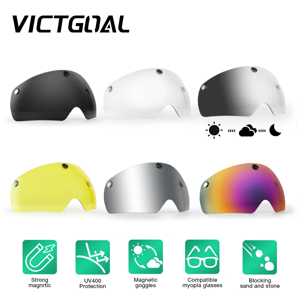 VICTGOAL Bicycle Helmet Colorful Goggles Photochromic Sports Lenses Night Cycling Discoloration Glasses Men MTB Bike Accessories