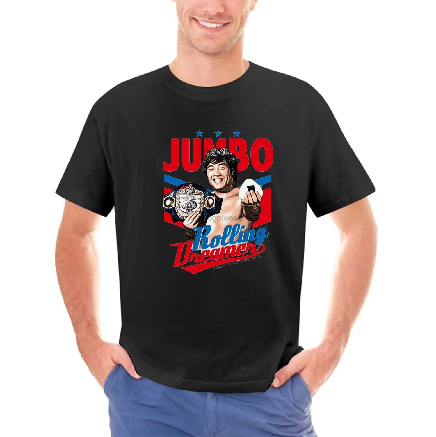 vintage Jumbo rolling dream wrestling large mens ringer t shirt