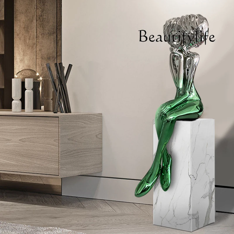 

Figure Sculpture Ornament Sales Office Model Room Modern Hotel Soft Decoration Living Room Floor Art