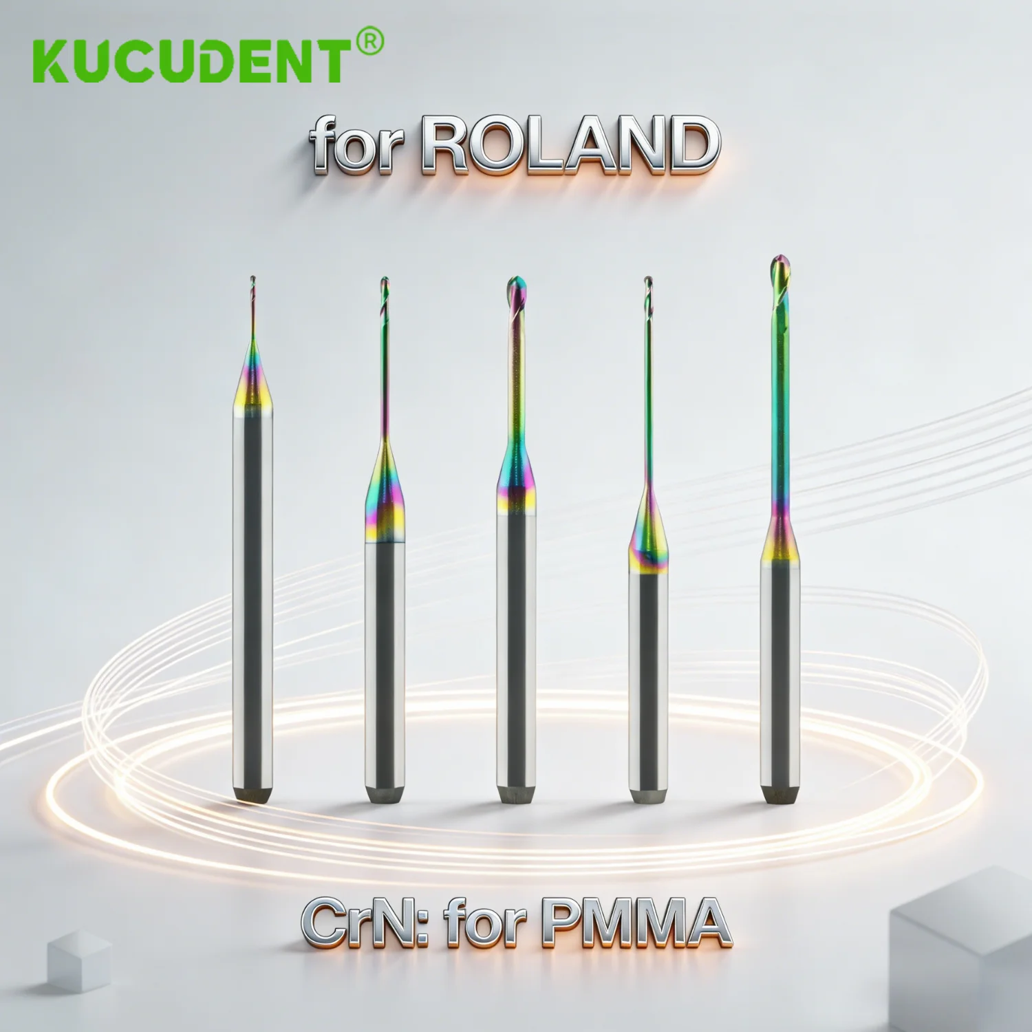 

Для машин Roland Стоматологические CAD CAM Концевые фрезерные боры для резки PMMA CrN Покрытие D4 Диаметр дрели Стоматологическая лабораторная фреза