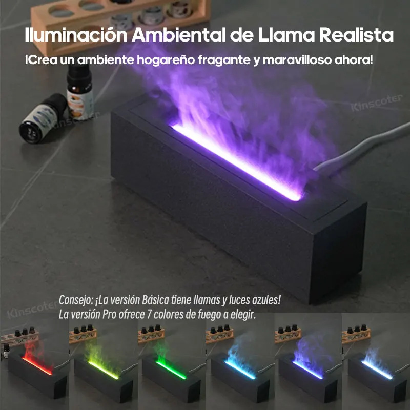 Bild 3: Flamme Aroma Diffusor Luftbefeuchter Ultraschall Cool Mist Maker Fogger LED Ätherisches Öl Lampe Realistische Feuer Difusor