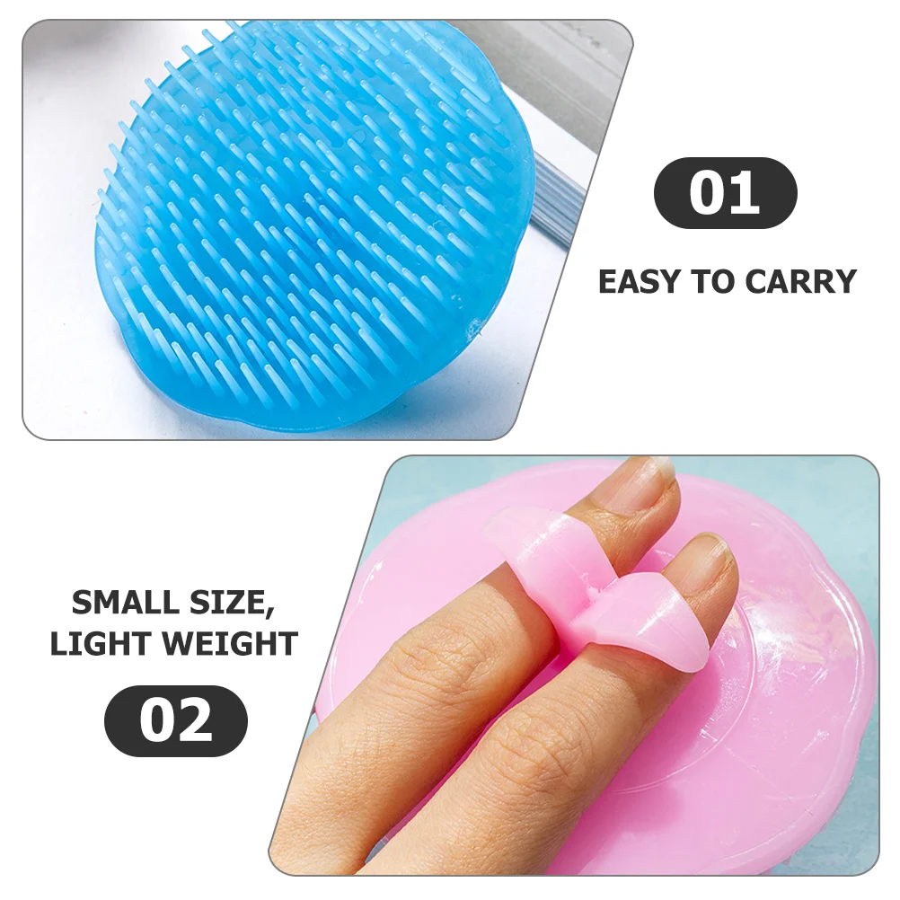 4 ชิ้นแชมพูหวีแปรงนวดหนังศีรษะขัดอาบน้ํานวดหัว Scrubber Mini Hair สําหรับรังแค Exfoliator