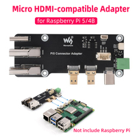 Raspberry Pi 5 4B Micro HDMI-compatible to HDMI-compatible Multifunctional Adapter Dual 4K Output Typec or Terminal Power Supply