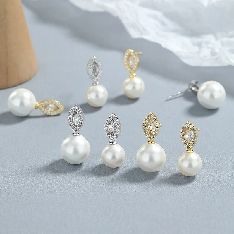 Japan Akoya white round pearl AAAA  11-12MM 12-13mm 10-11MM 9-10MM AAAA Edison Near Round Flawless Pearl earring s925