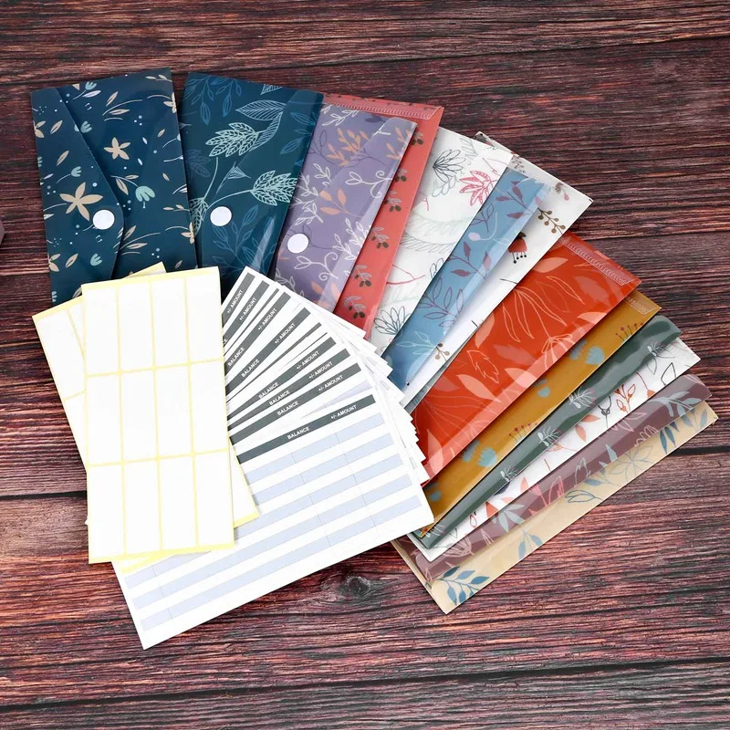 Cash Envelope System, 15 Waterproof Reusable Plastic Budget Envelopes, 15 Budget Sheets And 24 Stickers For Budgeting