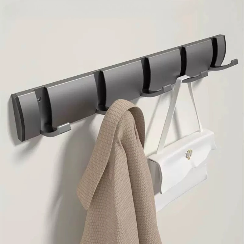 Folding Coat Rack Creative Clothes Hook Bathroom Fitting Room Entrance Wall Hook Minimalist Style Gray Clothes Hanger