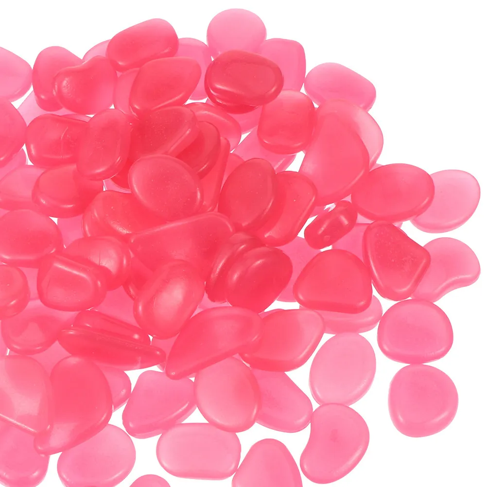 200Pcs Resin Glow in Dark Pebbles Stones Luminous Garden Aquarium Fish Tank Gravel Outdoor Decoration Aquarium Rock