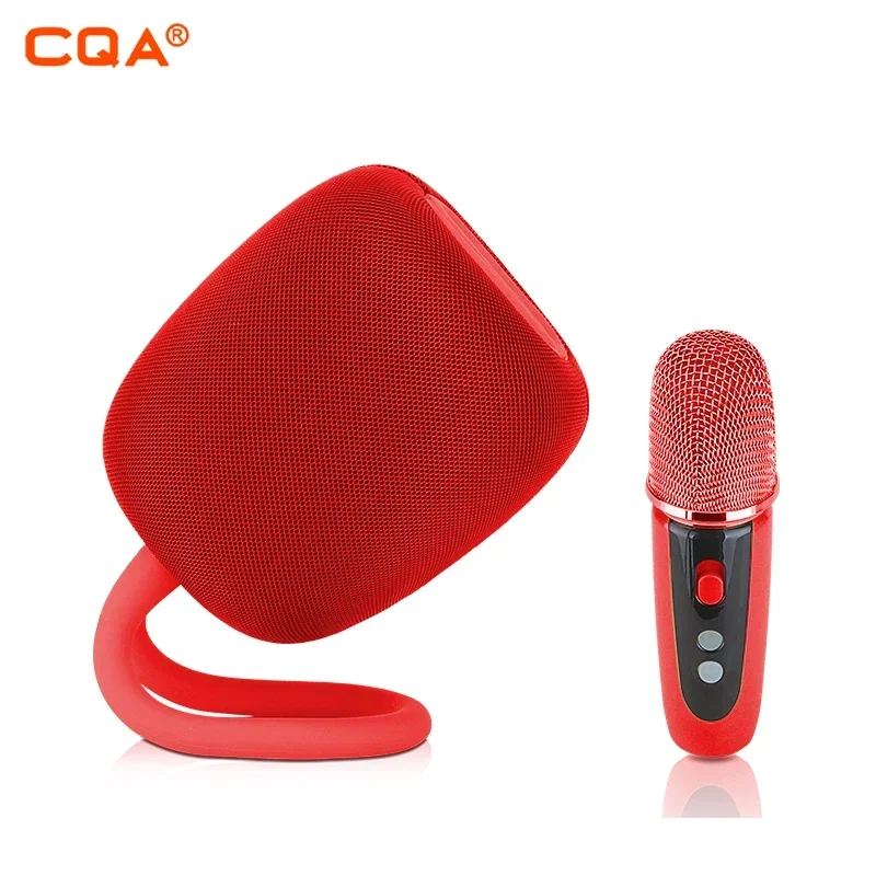 New home portable Speakers Portable BT V5.0 Wireless Speaker 3D Stereo Surround Bass with 2 karaoke microphone