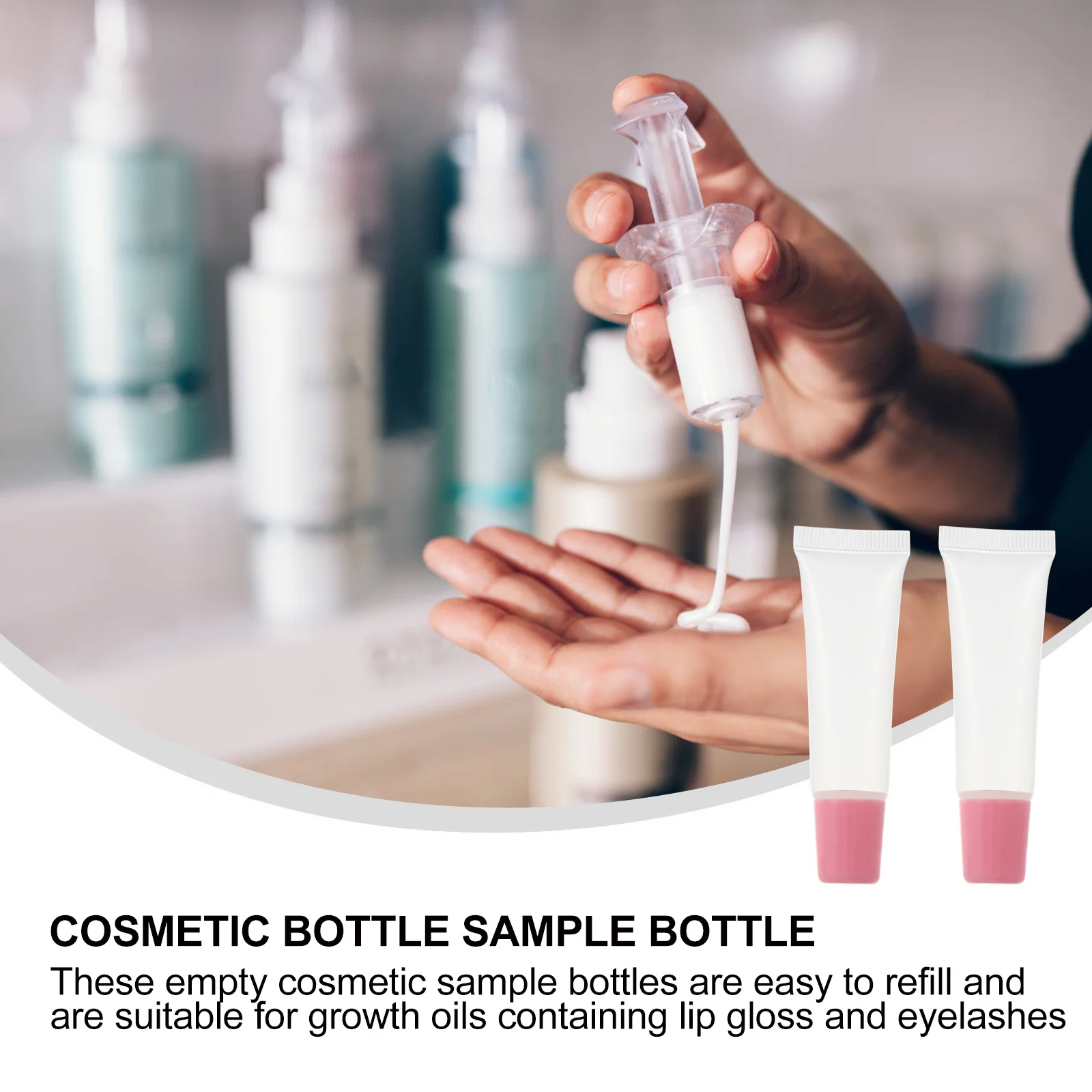 40Pcs 10Ml Lip Gloss Tube Set Refillable Lightweight Compact Dispenser for Oils Creams DIY Beauty Samples Empty Lip