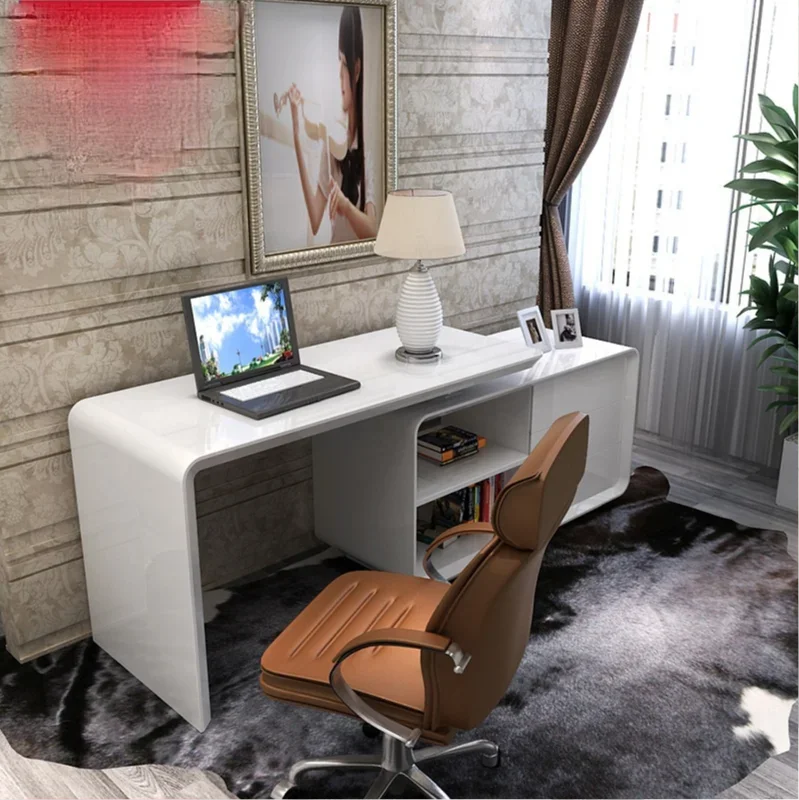 White desk Modern plate paint multi-function computer desk desk