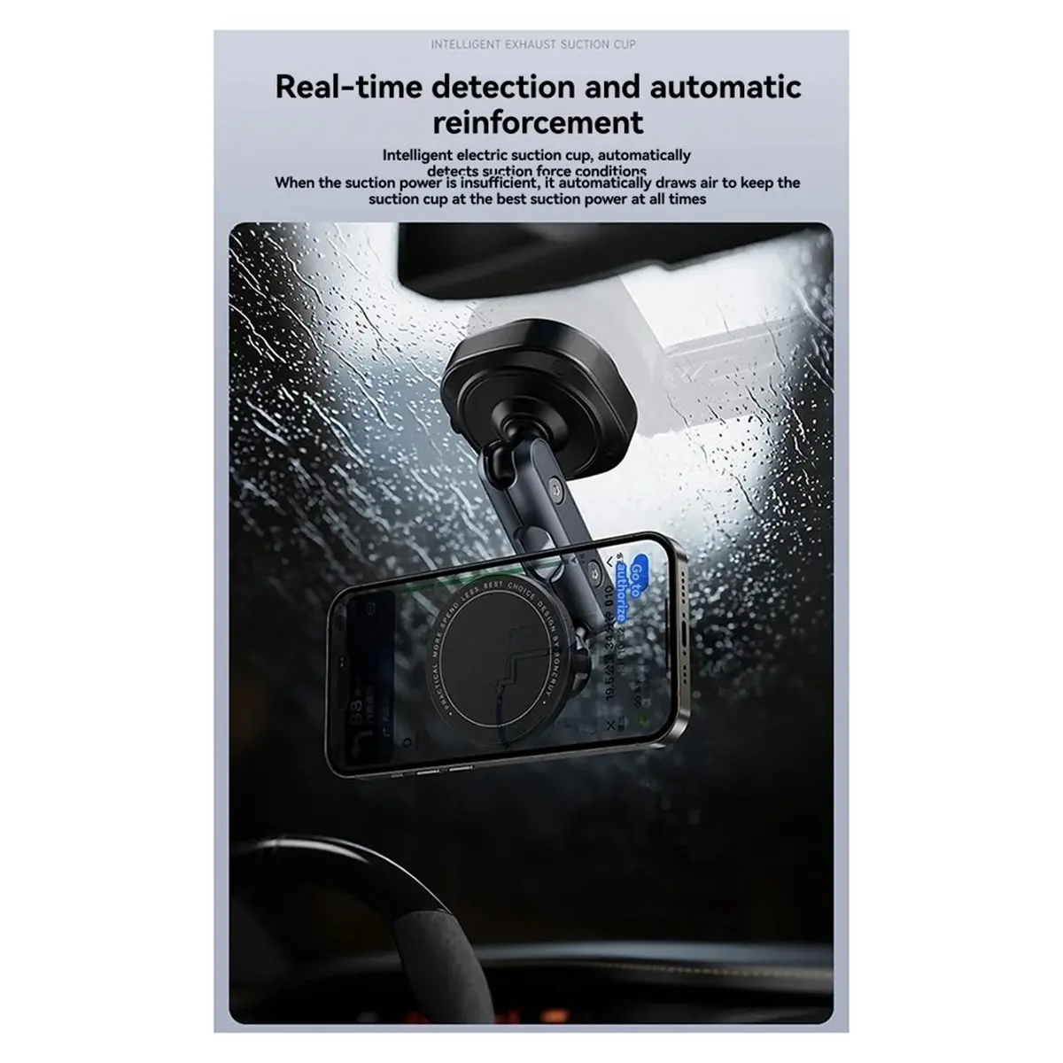Magnetic Vacuum Suction Car Phone Holder - 360° Rotating, Electric Vacuum Cup Mount, Universal for Car