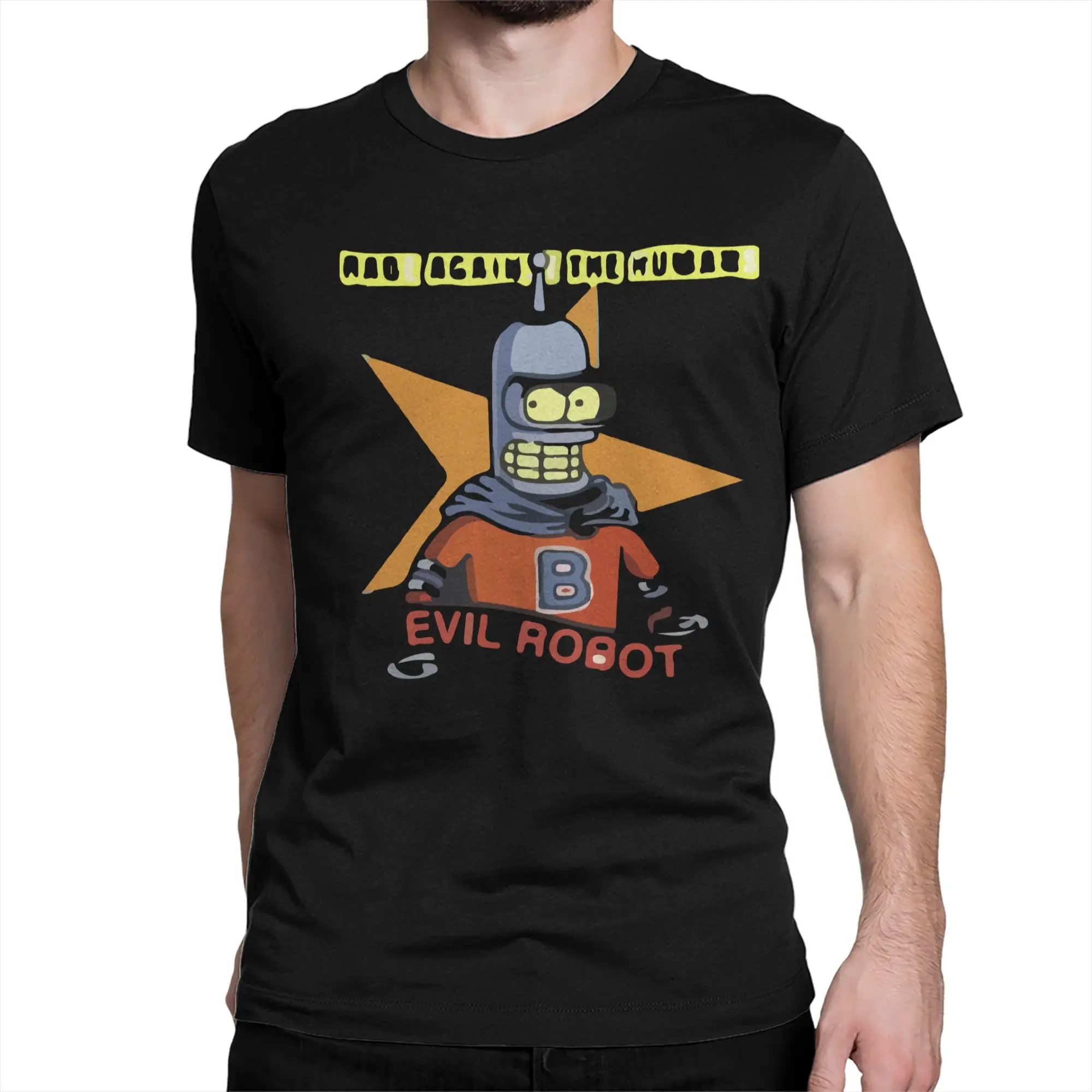 تي شيرت كلاسيكي صيفي B-Bender F-Futuramas تي شيرت أنيق مضحك من القطن الخالص تي شيرت للرجل تصميم ريترو كم قصير تي شيرت