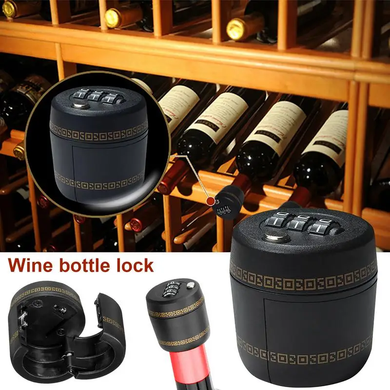 Wine Bottle Lock Combination Locks Liquor Whiskey Bottle Top Stopper For Prevent Children Teenagers Or Roommates From Drinking