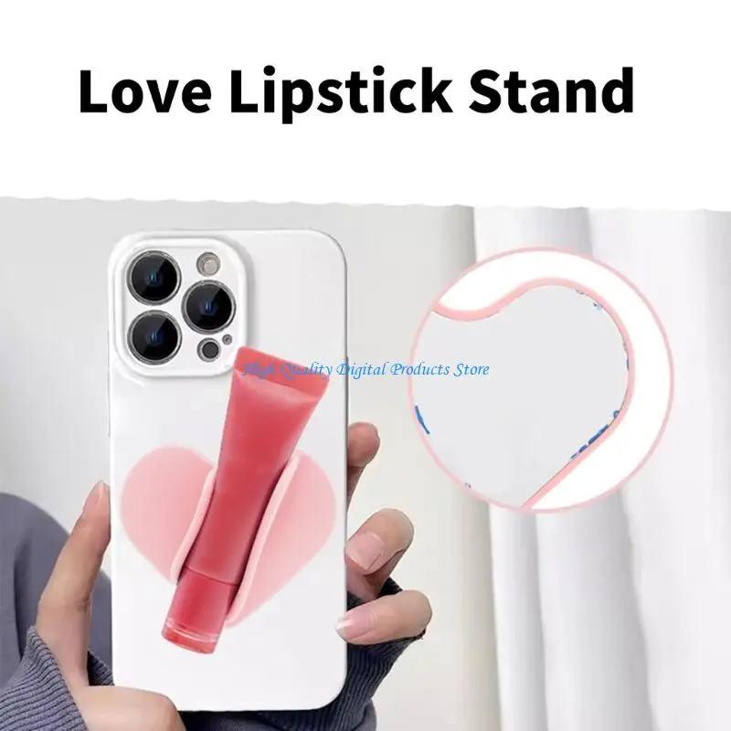 U2JE On Phone Cover Lipstick Holder Heart Matte Shell Accessory for Daily Carry and Use Daily