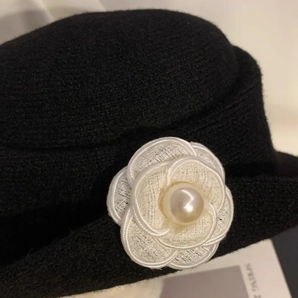 프렌치 스타일 헵번 스타일 토퍼 햇 울 플랫탑 블랙 펠트 햇 사진 촬영 장식 와이드 브림 여성 재즈 햇 교회용