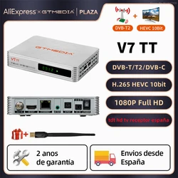 GTMEDIA-receptor de televisión Digital terrestre HD con WIFI USB, sintonizador DVB-T/T2/C H.265 para Italia/POLONIA/Francia/España/Portugal, Europa