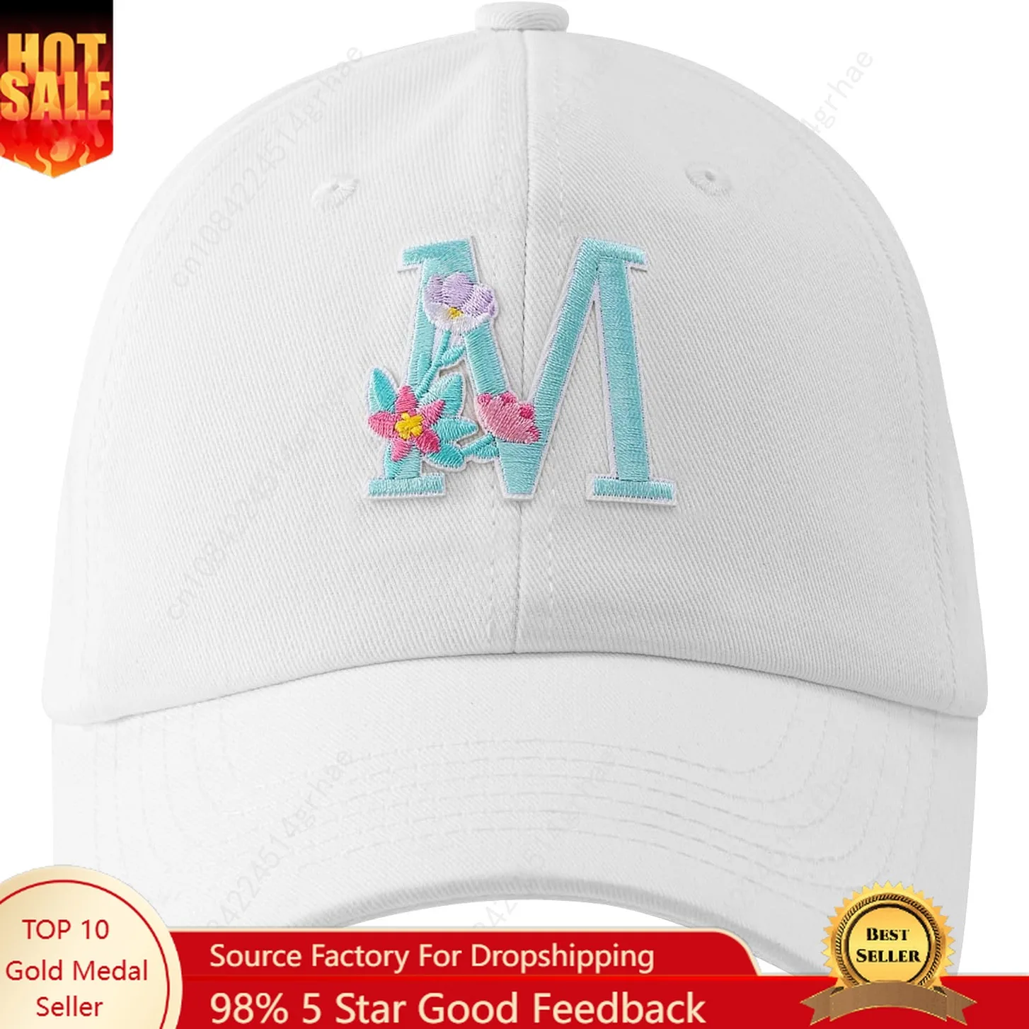 

Womens Cotton White Baseball Cap for Travel, Running, Tennis, Golf, Camping, Adjustable Unstructured, Breathable