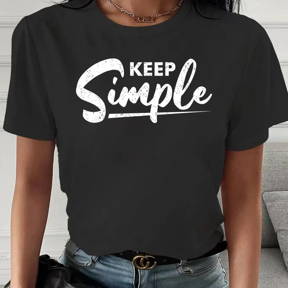 Summer Casual Women's Clothing Phrase Print Short Sleeve T-Shirts Ladies Fashion Tops O-neck Casual Tee Shirt Trend Streetwear