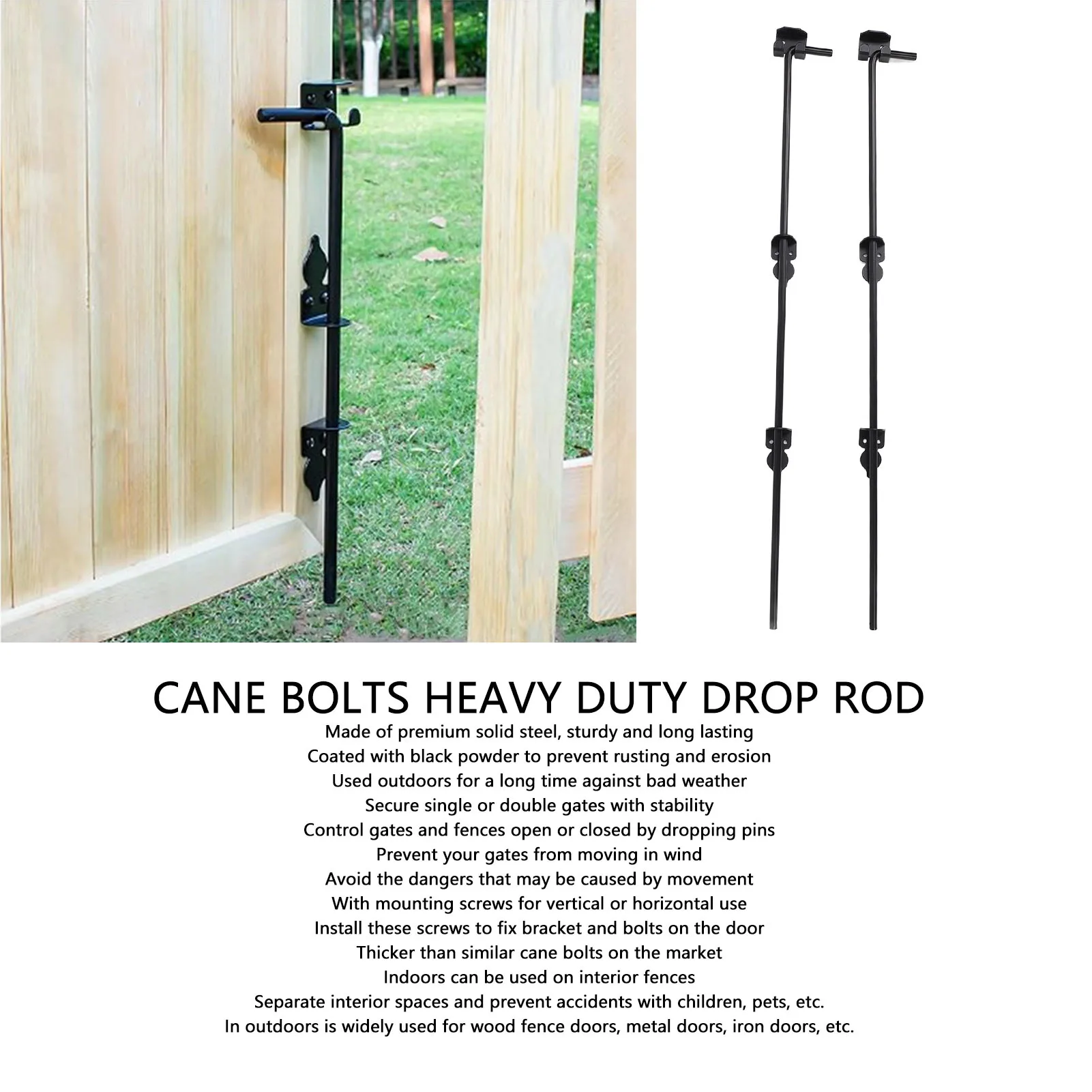 

Болты из трости, сверхмощный стержень, 36 дюймов, пробка для ворот, заземление, фурнитура для деревянных заборов, металлические двери, заземление ворот