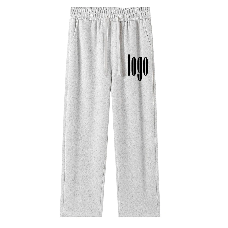 DIY custom logo men's autumn and winter new style 320G pure cotton sports pants wide leg pants outdoor daily sports casual fashi