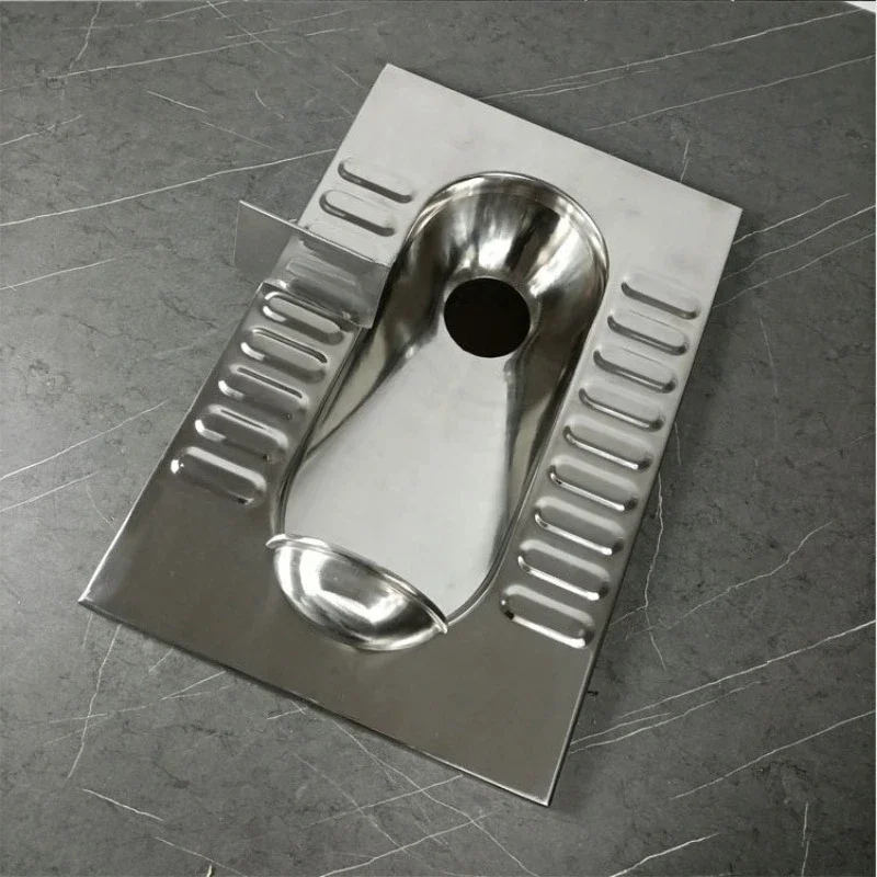 Squatting toilet flushing around 304 stainless steel squatting pit, prison stainless steel squatting toilet
