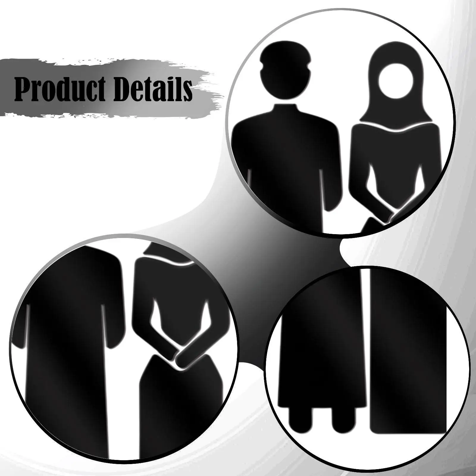 Men Women Bathroom Sign Acrylic Door Identification Washroom Plaque Wall Decor for Public Restroom