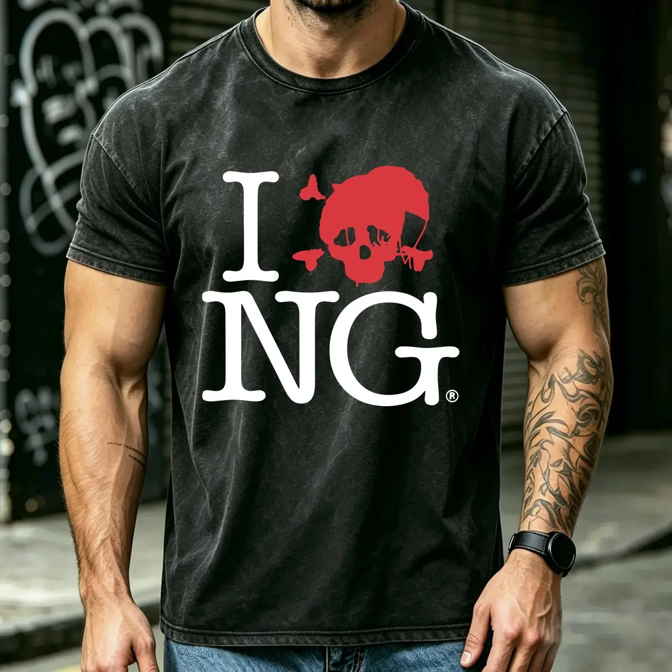 washed T Shirt I Love NG Luv Novagang Black Merch All Sizes long or short sleeves vintage Washed designer clothes Soft fashion
