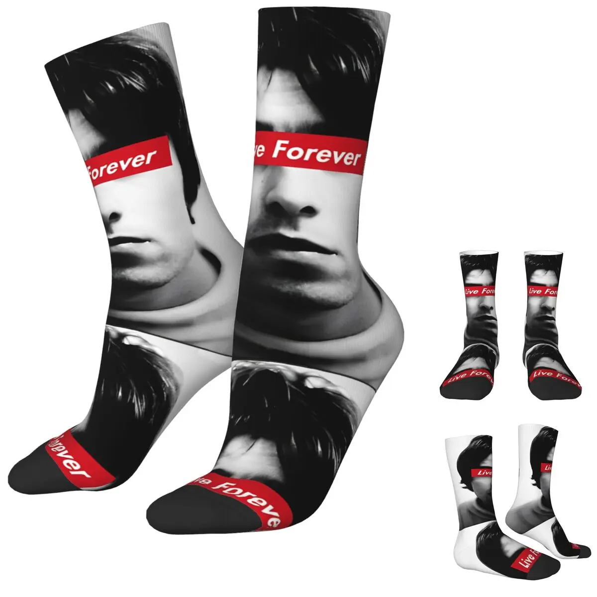 

Новые мужские носки, повседневные носки O-Oasis Live Forever, спортивные женские носки, весна-лето, осень-зима