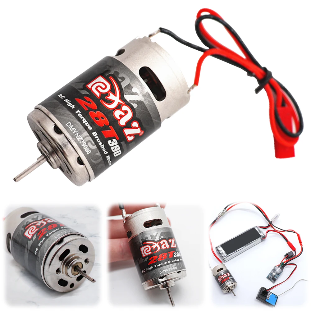 28T 390 Brushed Motor DC Motor RC Crawler Brushed Motor Stainless Steel Electric Brushed Motor JST for TAMIYA TAM54393 300054393