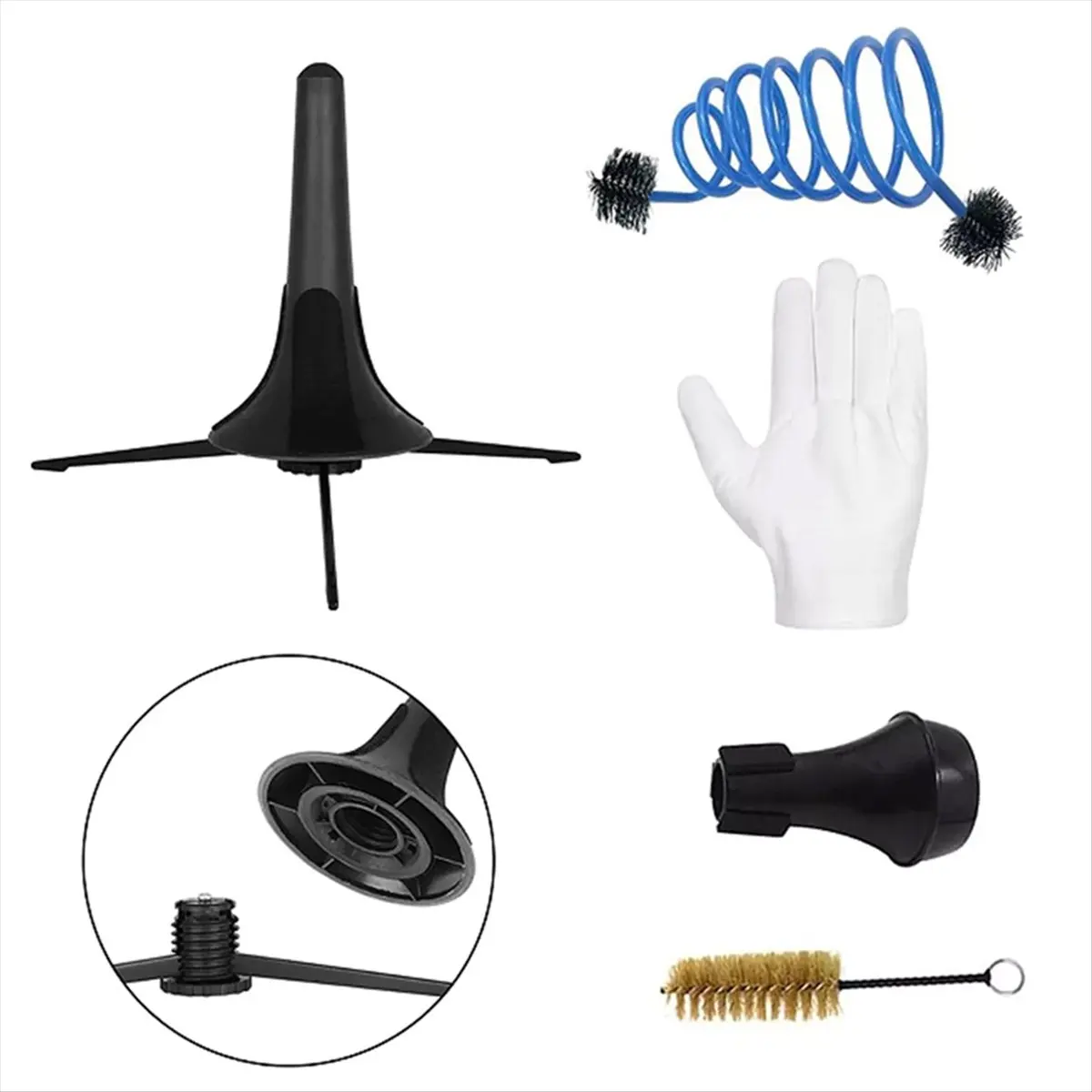 XFDZ Brass Trumpet Accessories Bracket Bracket + Mute + Rope Brush + Piston Brush + Gloves