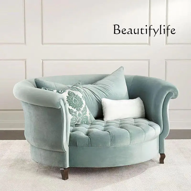 Simple modern American light luxury single sofa hotel leisure chair sofa Nordic curved lazy