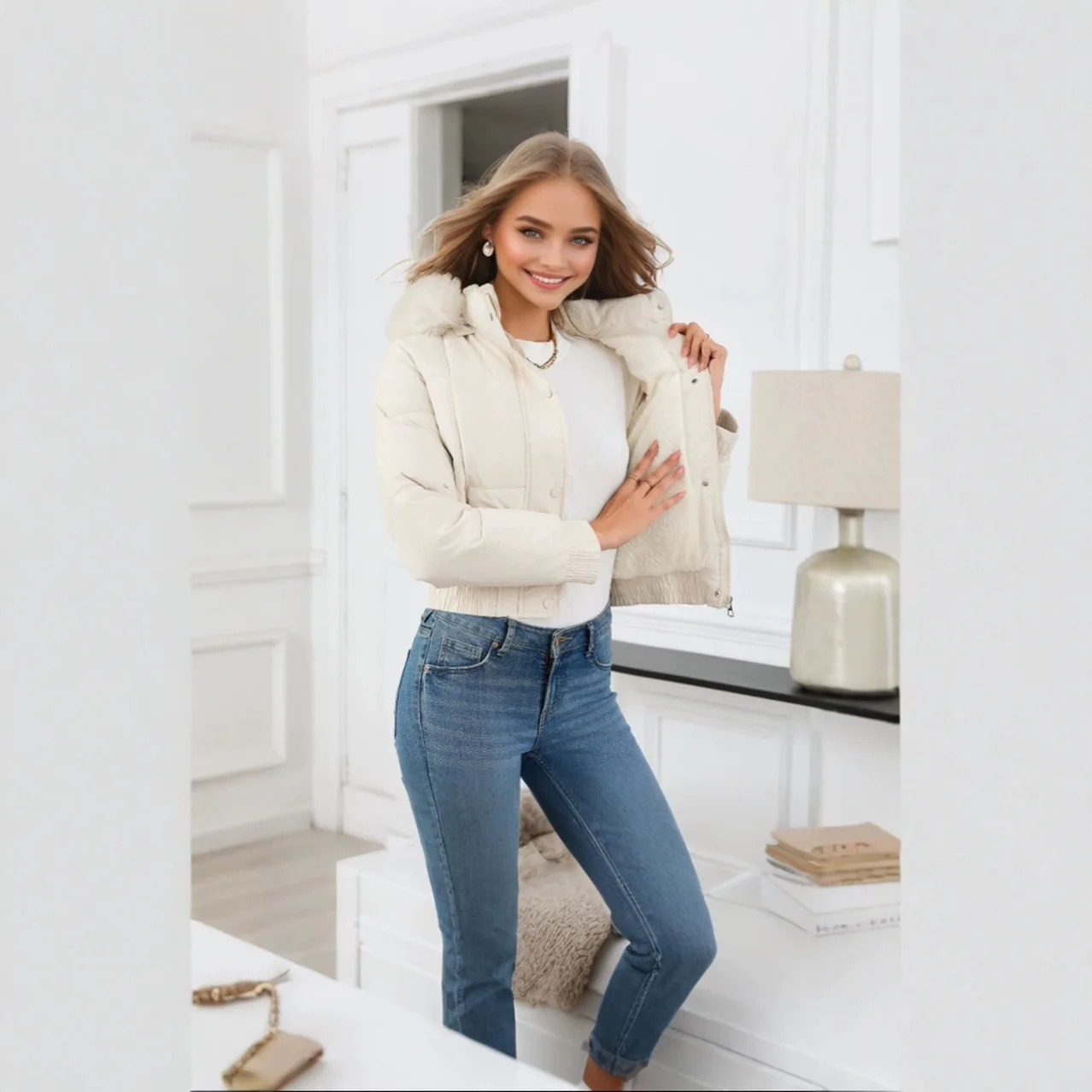 Elegant Fashion Windproof Fleece Hoodie Anoraks for Women New in Winter Comfy Warm Outwears Stylish High Collar Zippered Jackets