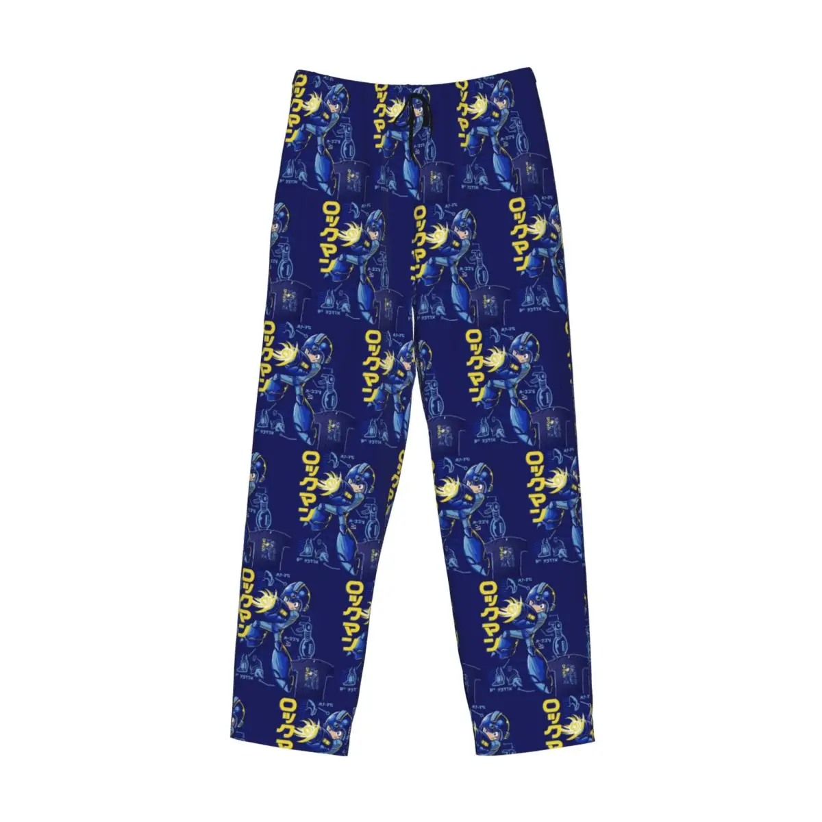 

Custom Megaman Video Game Mega Man Pajama Pants Men Sleepwear Sleep Lounge Bottoms with Pockets