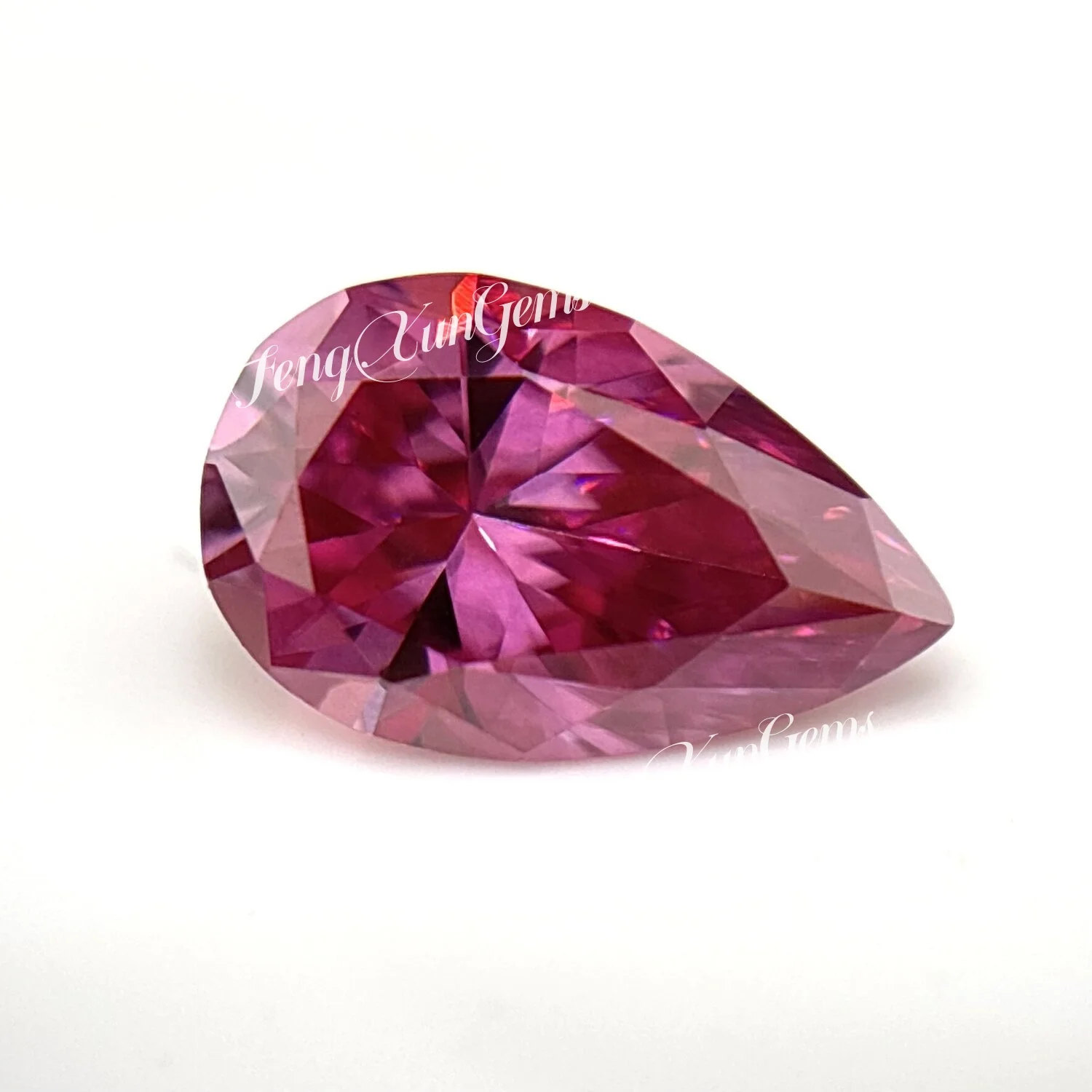 

Pear Loose Moissanite Stone Excellent Cut Pink 3x5~9x13mm Lab Grown Diamonds For Inlay Pass Diamond Test With GRA Certificate