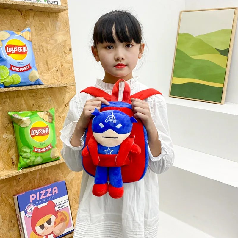 สไตล์ใหม่เด็กอนุบาลเด็กทารกการ์ตูนเด็กกระเป๋านักเรียน Hero Plush ของเล่นขนมขบเคี้ยวกระเป๋าเป้สะพายหลังขนาดเล็กของขวัญวันเกิดคริสต์มาสของขวัญ