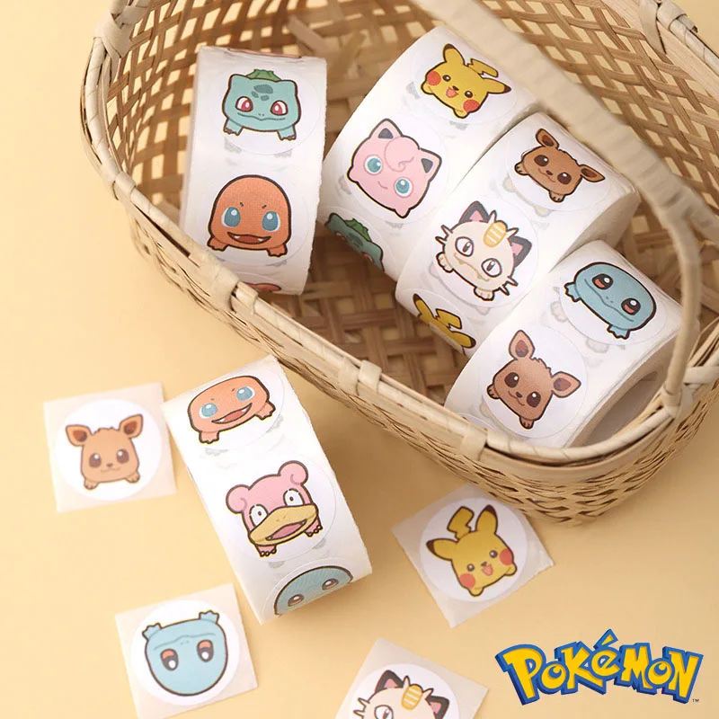 500 Stuks Pokemon Pikachu Eevee Stickers Anime Schattige Cartoon Charmander Rolls Stickers Graffiti Bagage Speelgoed Kinderen Beloning Stickers