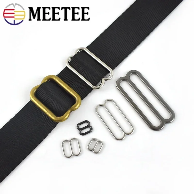 20/50Pcs 6-50mm Metal Tri-Glide Rings Buckles Bra Strap Adjustment Clsap Underwear 8-shaped Ring Hook DIY Garment Accessories