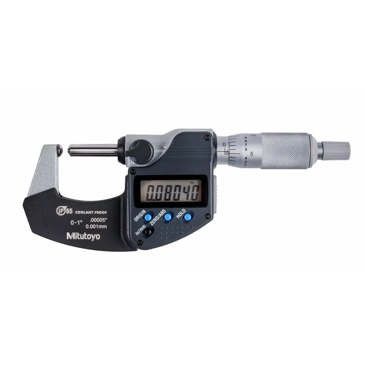 

Digital Spherical Face Micrometers 0-1\" Range IP65 Protection Metal Construction Model 395-371-30