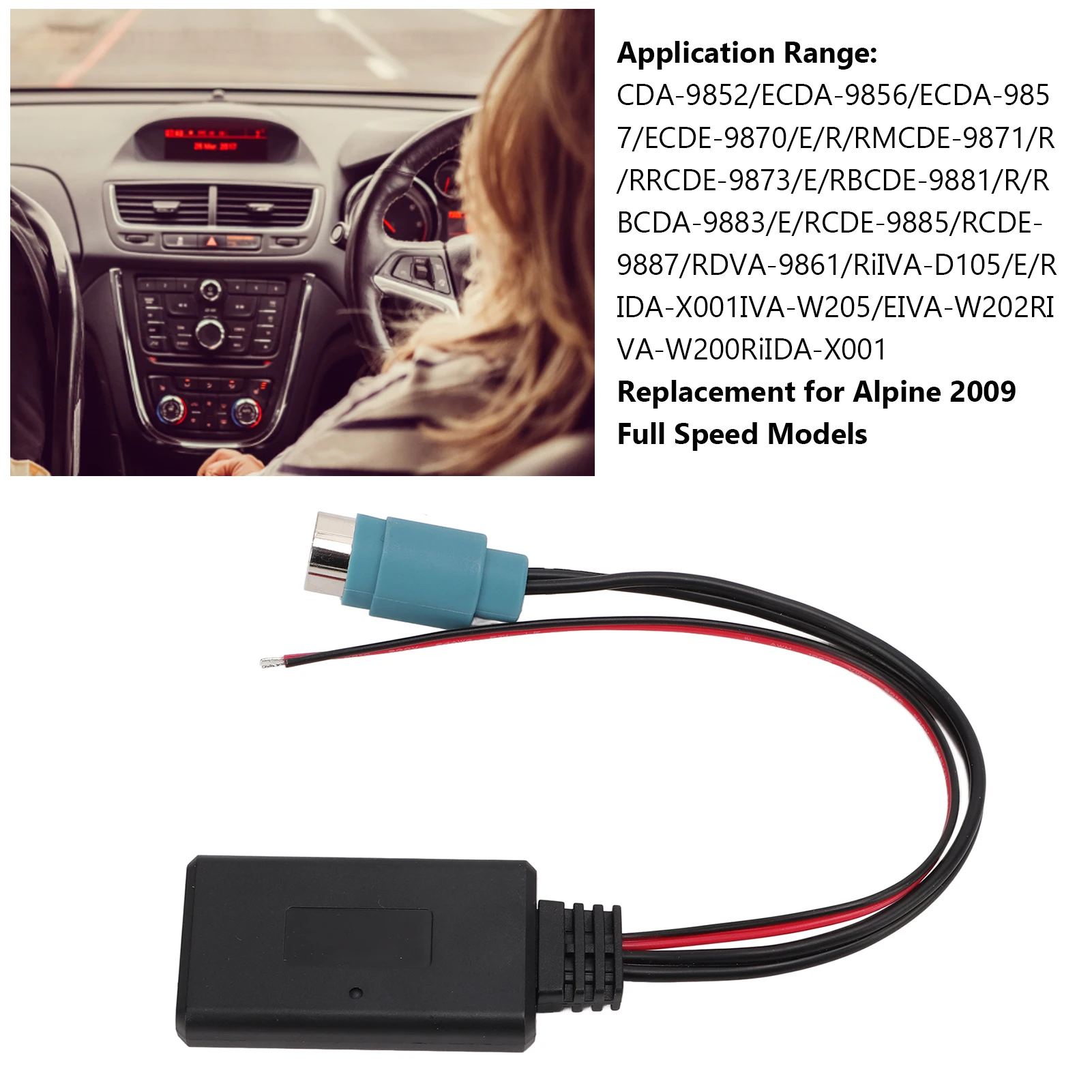 KCE-237B adaptor Bluetooth 5.0 Stereo kabel Aux-In Radio mobil cocok untuk Alpine CDE-W203Ri IDA X303 X305 X301