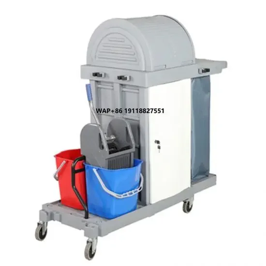

Upgraded Multifunctional Restaurant and Hotel Cleaning Cart Includes Mop and Twisting Machine Service Vehicle