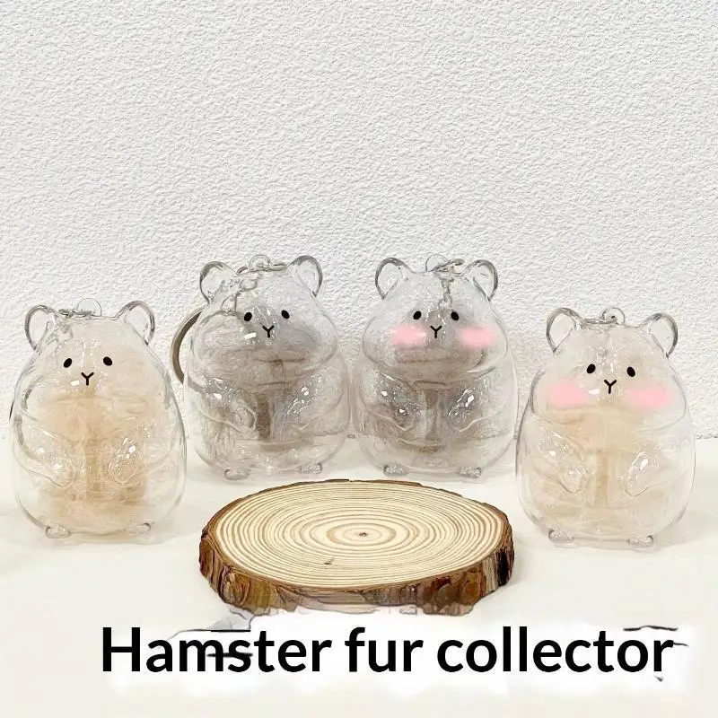 1 Stück Niedlicher Transparenter Haustier-Fellsammler in Hamsterform mit Abnehmbarem Pflegekamm für die Käfierreinigung – Detail 11