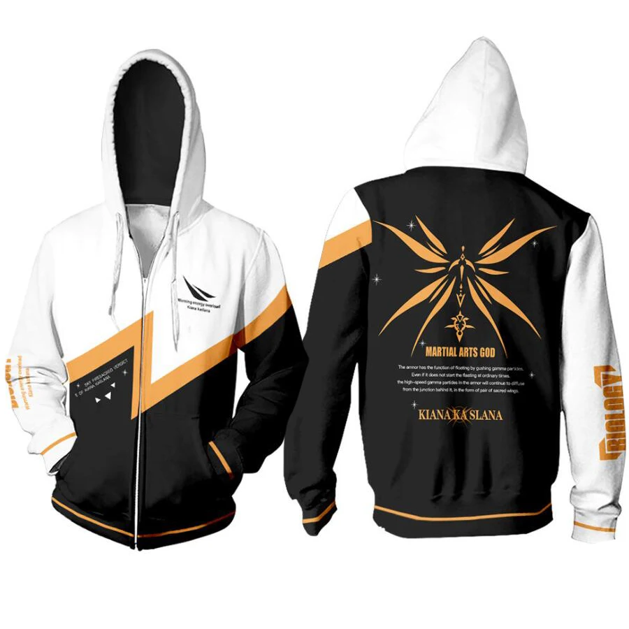 

Anime Honkai Impact 3 Cosplay Costume Kiana Kaslana Raiden Mei Yae Sakura Fu Hua Unisex 3D Hoodies Zipper Hooded Sweatshirts